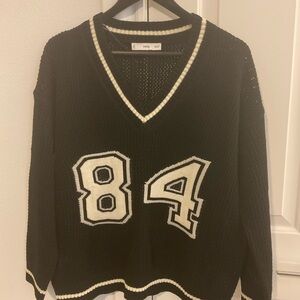 MANGO
Oversized V-neck Sweater Black SZ S Pre-owned